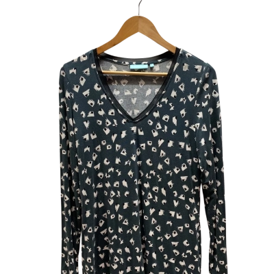 Blue Illusion Womens Size S Teal Pattern Top