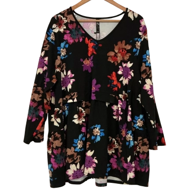Taking Shape Womens Natural Flora Top Size 20 Black  / Floral | Brand New | RRP $119.99
