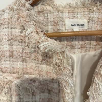  Jack Street. Cream and Pink Fringed Jacket.   Size S 