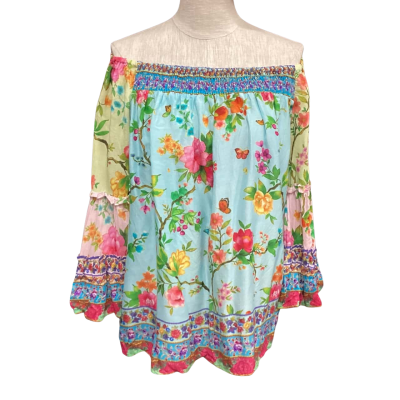  Ruby Yaya  Size S Off-the-shoulder Top Blue / Multicoloured 