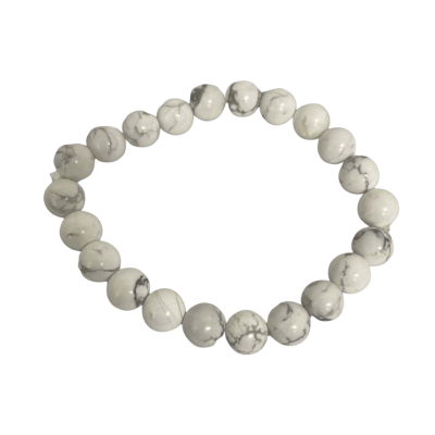 Womens Howlite String Bracelet Grey / White 