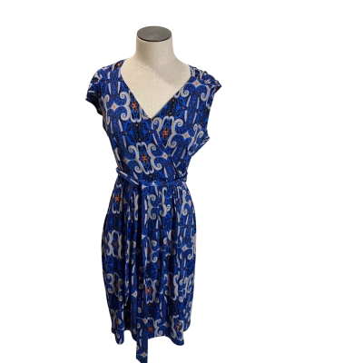 Leona Edmiston Blue Patterned Dress Size 12