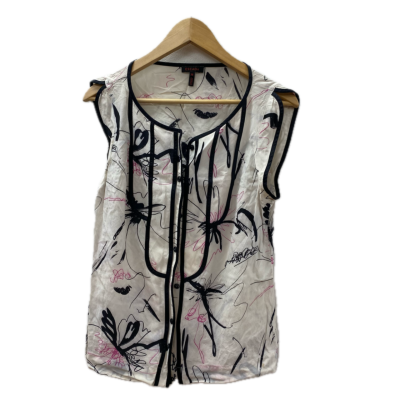 Escada Womens Top Size 38 Black  / Off White / Pattern / Pink  