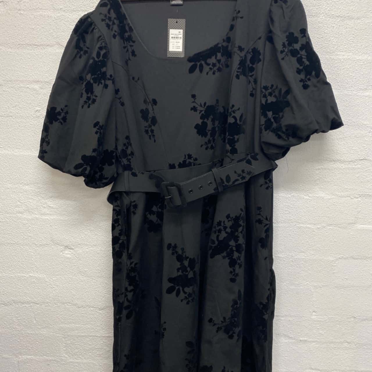 1210167 Black Flower Pattern Dress