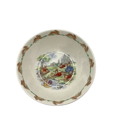 Vintage Bunnykins Royal Doulton Bowl Playing by the River Picnic Walter Hayward (CAB)