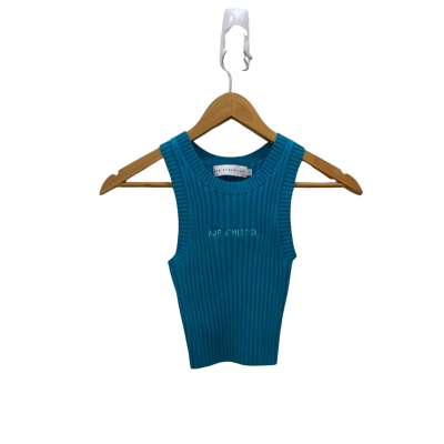 AJE.ATHLETICA Women's Size 8 Ribbed Singlet Blue 