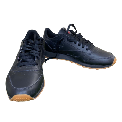 Reebok Black Leather Shoes Size 8