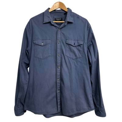 Country Road Mens Size L Blue Button Up Shirt