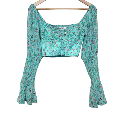Brand New - Alice Elle Mint Floral Crop Top - Size 8