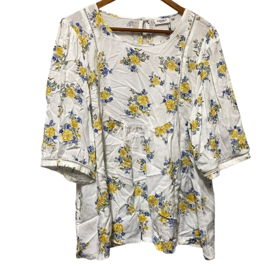 Jeanswest Womens  Size 16 Floral Top White 