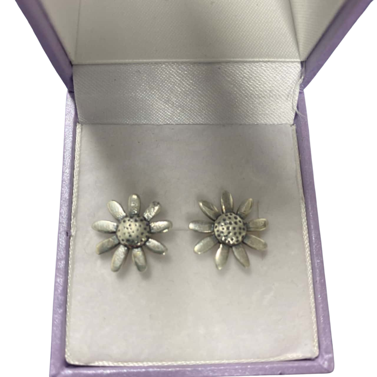 Womens silver daisy earrings (s)