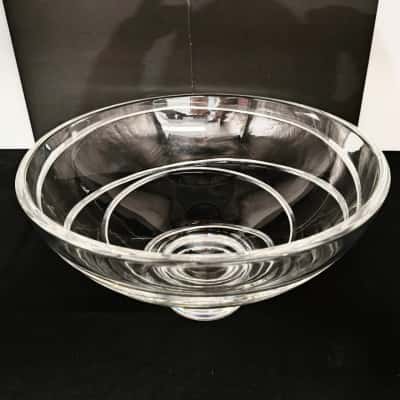 Heavyweight Jasper Conran Stuart Crystal Bowl 25cm Diameter x 14cm Height & 2.415kg Weight  (brica cubes)