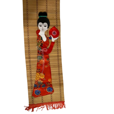 Vintage Bamboo Wall Decor - Chinese Woman