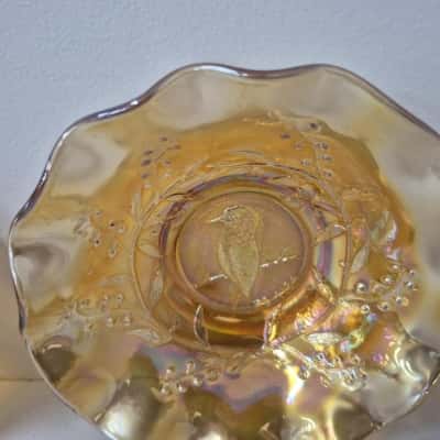 Australian Kookaburra Carnival Glass Bowl Set of 4