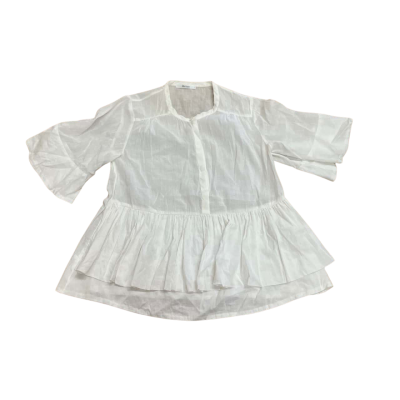 Morrison White Cotton Blend Button Up Size 1 