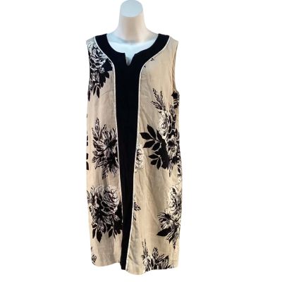 Laura Ashley 100% Linen Size 16 Sleeveless Dress