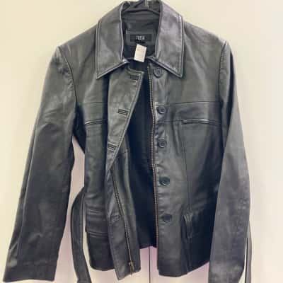 Dusk Womens  Size 12 Leather Jacket Black  