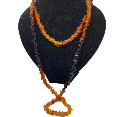  Women's Amber Beaded Necklace Brown 