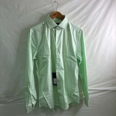 Dressman Mens  Size M Business Shirt Green 