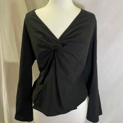 FAYT LABEL Size 22 Long Sleeve Top Black  
