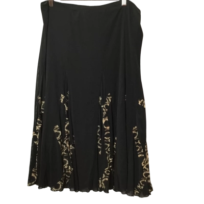 Marco Polo Womens  Size M Pleated Skirt Animal print / Black  