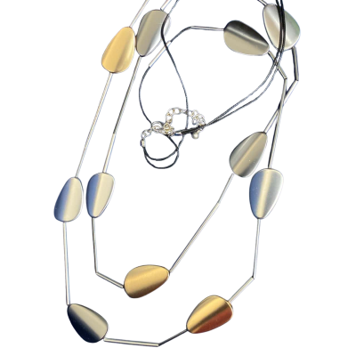 Taking Shape 3 tone, 2 chain Womens Necklace 50cm drop