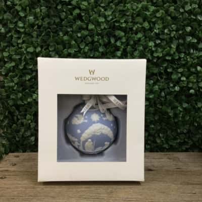 Festive Wedgewood Bauble with Christmas Nativity scene