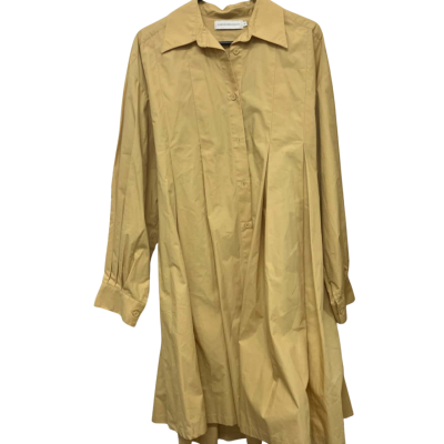  Womens  Fashion Boundary Size L Long Sleeve Dress / Midi Dress / Shirt Dress Champagne / Gold / Yellow 