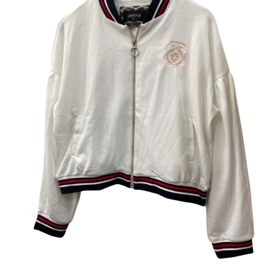 Refuge Womens  Size XL Cropped Cardigan Navy Blue / Red / White 