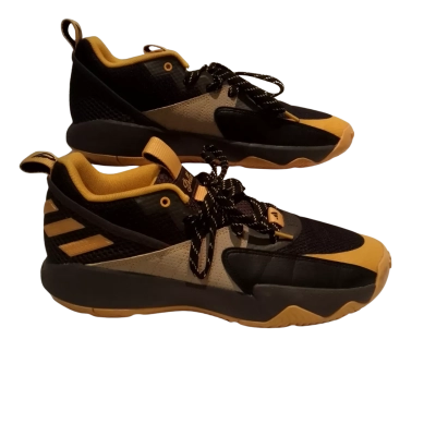 Adidas Mens Basketball Sneakers Size 11 Black / Yellow 