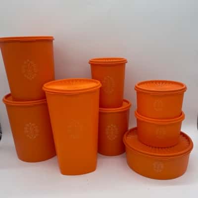 Vintage Servalier 'Tupperware' 8 Piece Canister Set [S#1]