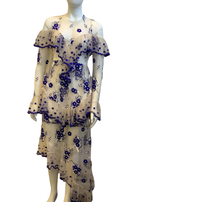 Brand New Alice McCall Womens Size 8 Mirage Gown Dress Blue / Natural
