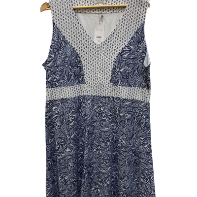 W. Lane Womens  Size XL Midi Dress Blue / Pattern / White 