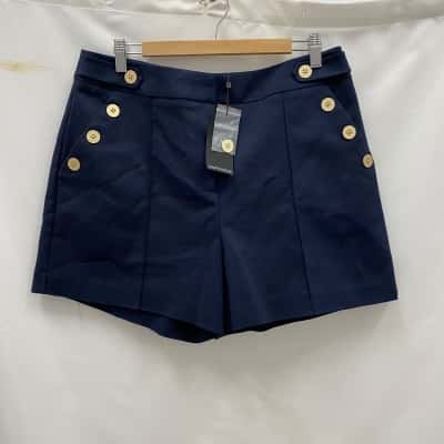 Portmans Women's Shorts Size 14 Navy Blue RRP$70
