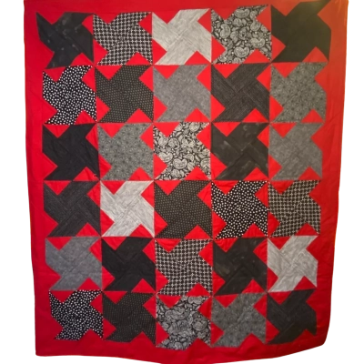 Patchwork Quilt Red/ Black/ Pattern