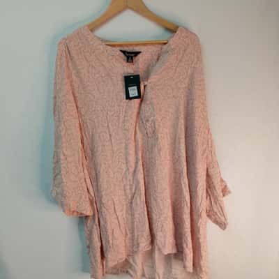 beme Womens  Size 22 3/4 Sleeve Shirt Pink  