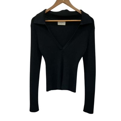 Dissh Womens Size XL Long Sleeve Top Black  