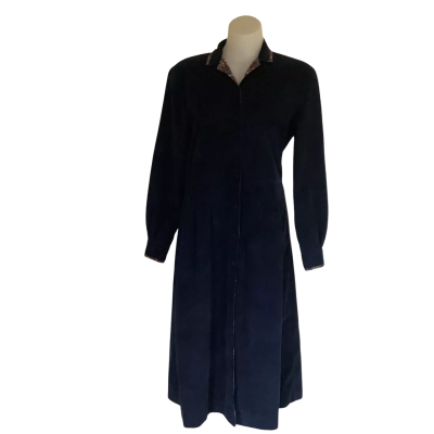 Vintage* Annie Lantz.  Navy Fine Cord Long Sleeve Dress.  Size 10 