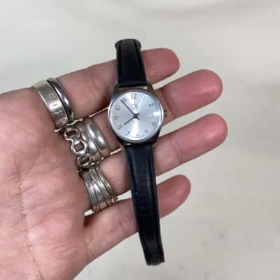 CALVIN KLEIN WATCH BLACK LEATHER SILVER FACE