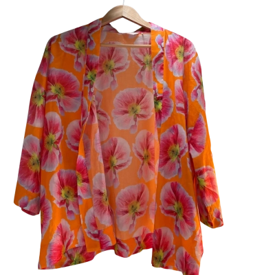 Gorman Size M Poppy Top in Orange ,Pink, White & Yellow 