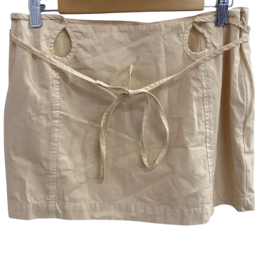 First MSE Womens Size L Quinton Mini Skirt Ivory 