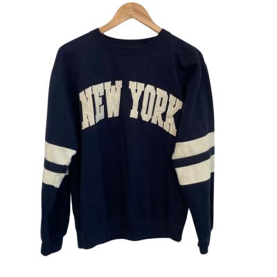 New York Popular Mens  Size M Jumper Navy Blue / Off White 