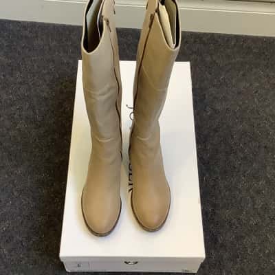 In Box Jo Mercer Womens Size 37 Yang Leather Boots Taupe