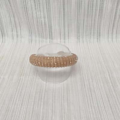 Stunning Sparking Rose Gold Twist Pattern Bead & Diamante /Wide /Padded /Headband /Evening /Wedding/ Formal 