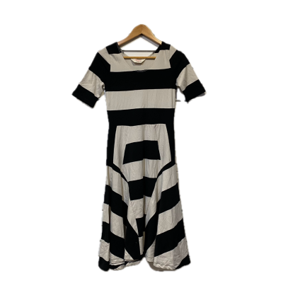 Gorman Organic Womens Dress Size 10 Black  / Striped / White 