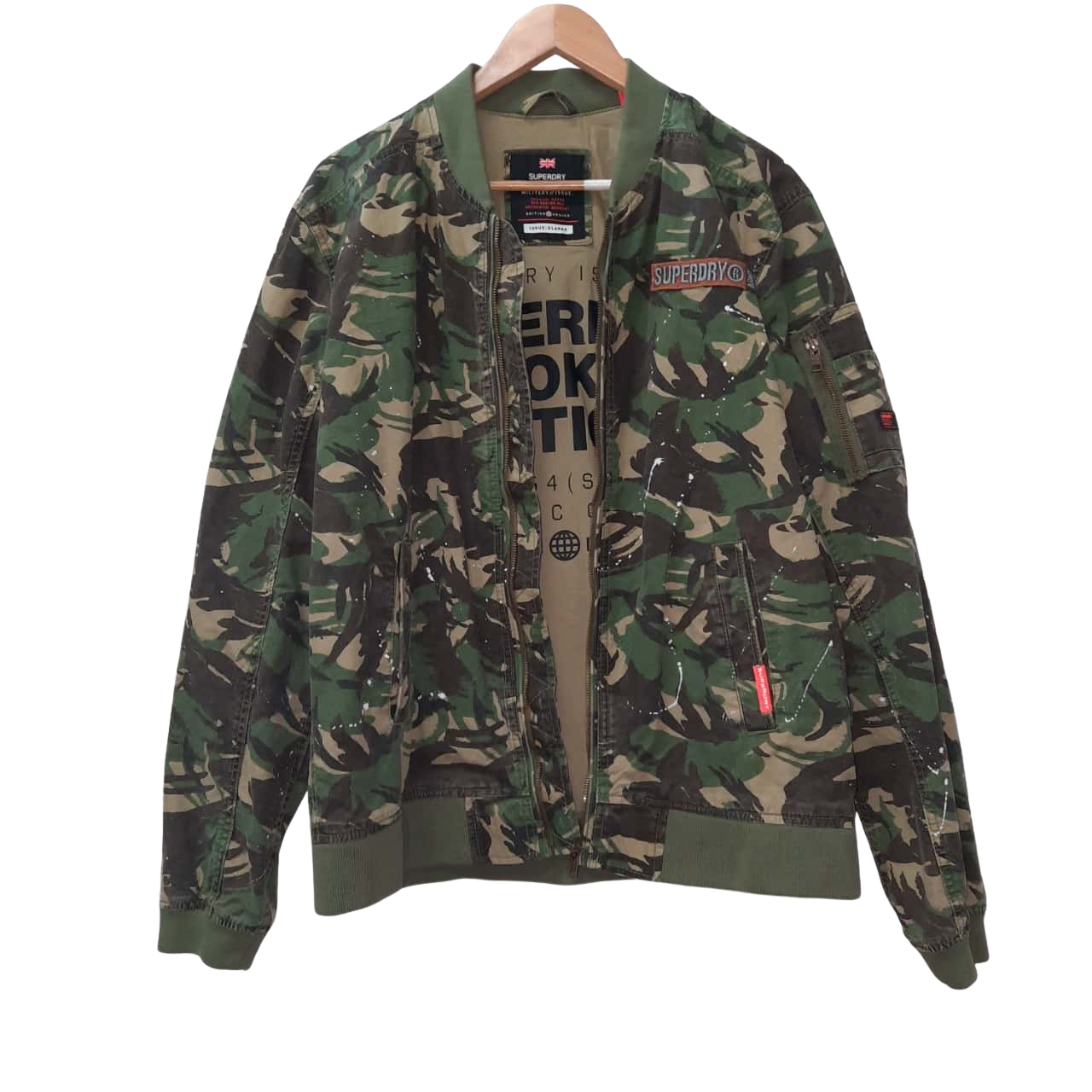 Superdry Rookie Edition Military Issue Camo Jacket Green Brown Men's