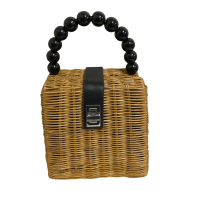 Zara Womens Woven Handbag Black / Brown 