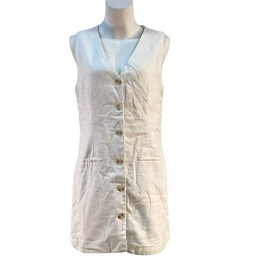 Abercrombie & Fitch Womens  Size M Midi Dress Off White 