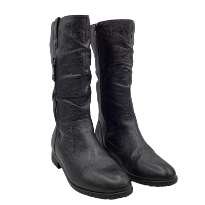Diana Ferrari Supersoft Womens Size 10C EZRA Black Tumble Leather Calf Height Boots