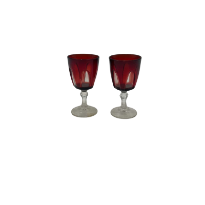 2x Red Shot/Sherry Glasses